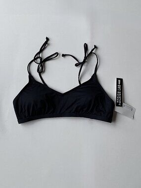Design Lab Lord & Taylor Bikini Top Black Size M Padding in cups NEW